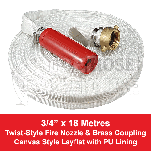 Canvas Layflat Hose Kit 19mm I.D. x 18 metres