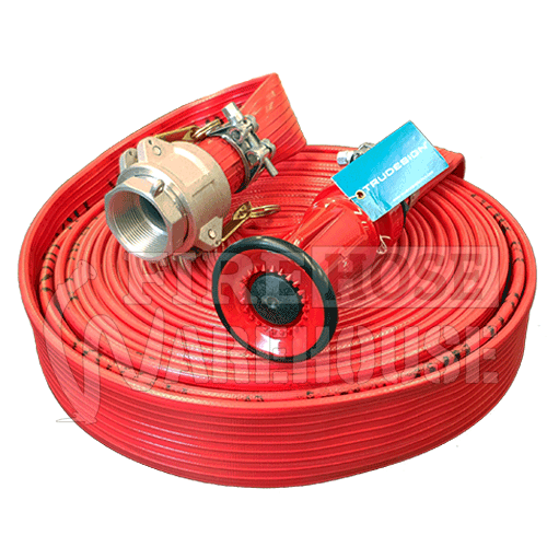 Heavy Duty Rubber Lay Flat Fire Fighting Hose Kit 38mm I.D. x 20 or 30 –  Fire Hose Warehouse